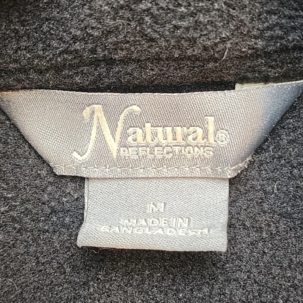 Natural Reflections Bass Pro Shops Men's M Black Fleece Vest Full Zip Outdoor